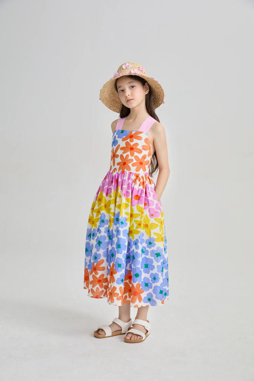 Poco Blush Tropical Linen Vacation Dress