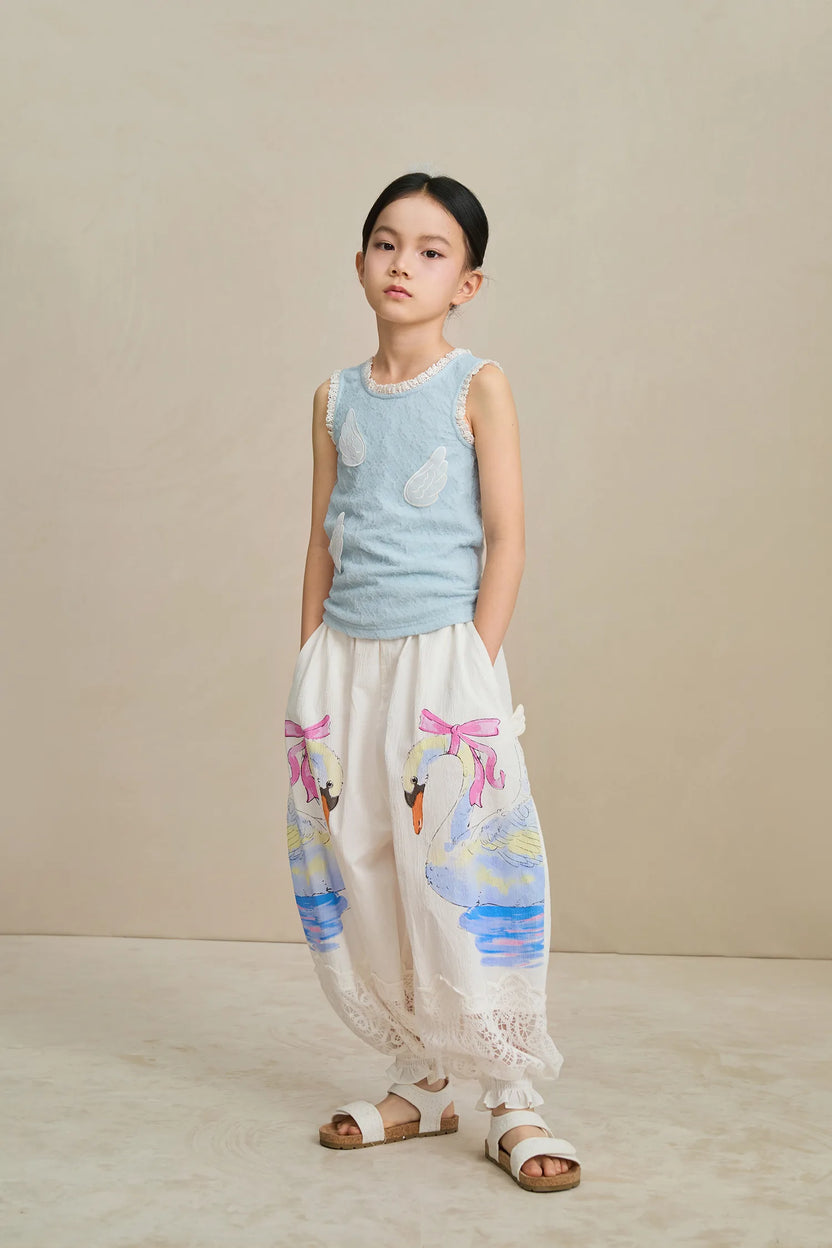 Poco Blush Swan Print Breezy Anti-Mosquito Pants