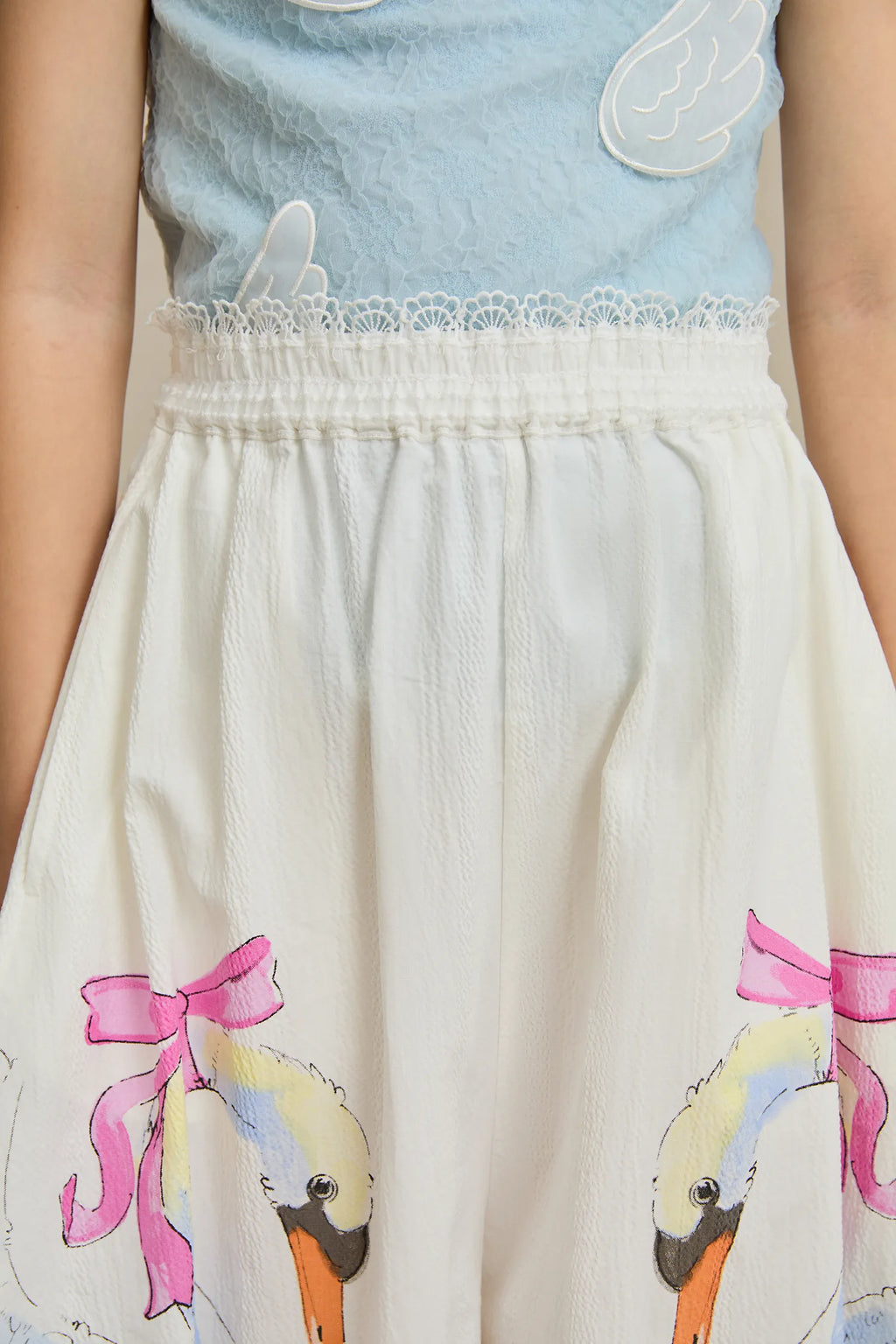 Poco Blush Swan Print Breezy Anti-Mosquito Pants