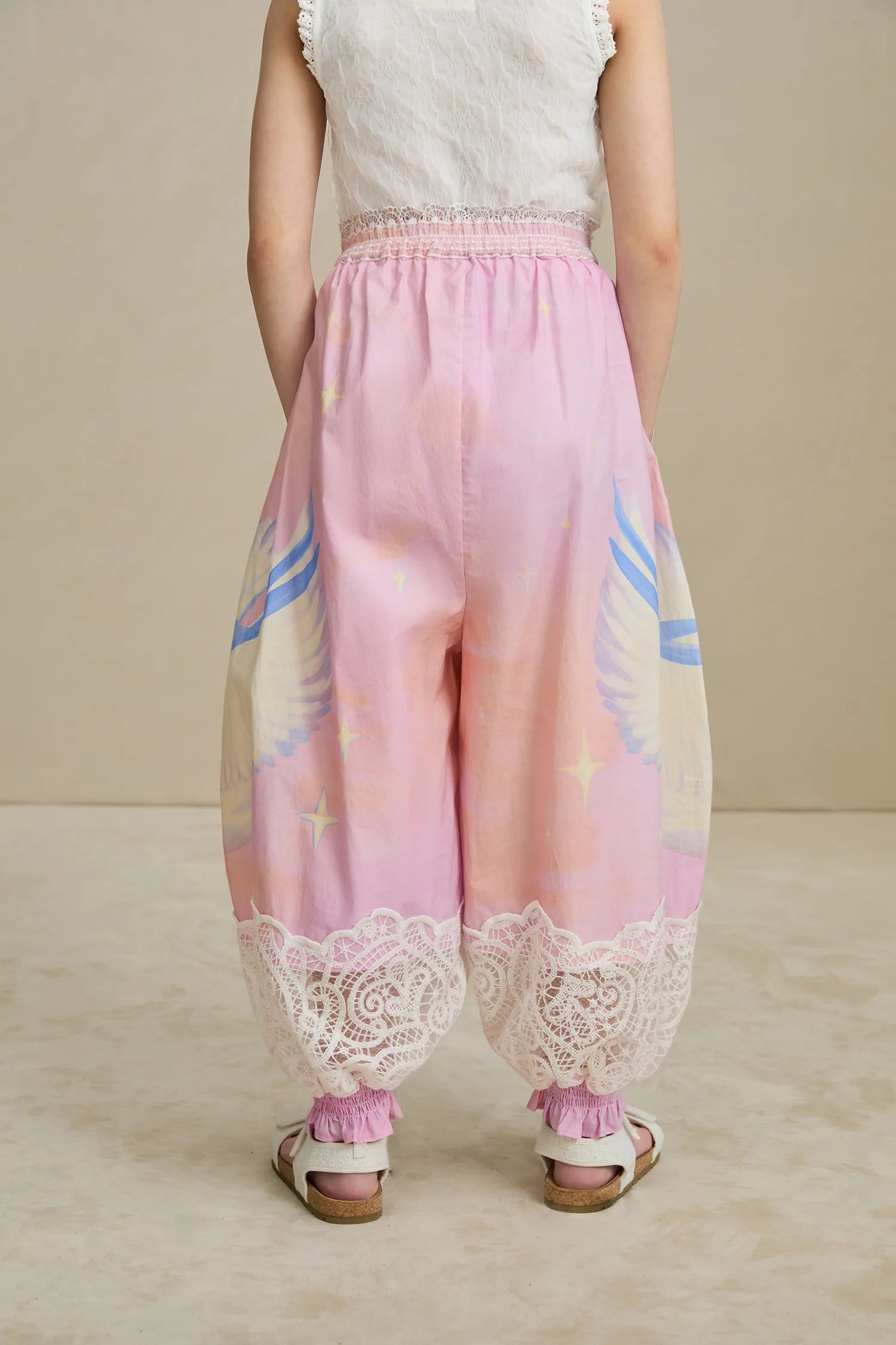 Poco Blush Swan Print Breezy Anti-Mosquito Pants