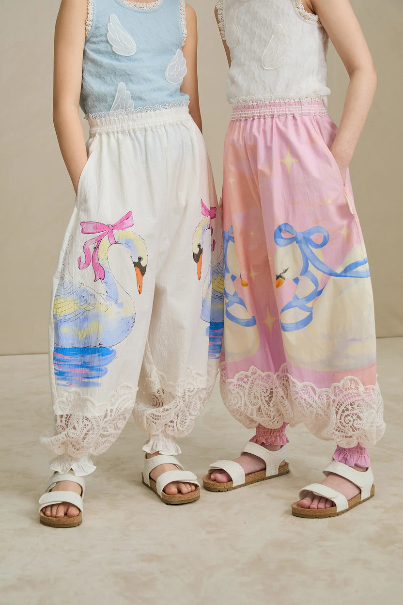 Swan Print Breezy Anti-Mosquito Pants by Poco Blush, image 9