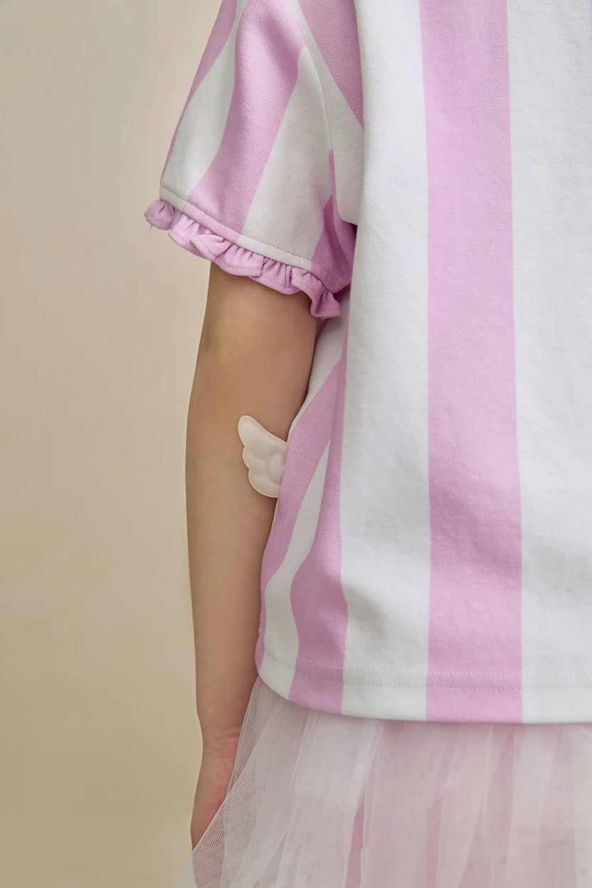 Swan Ballet Print Ruffle Polo Tee by Poco Blush, image 20