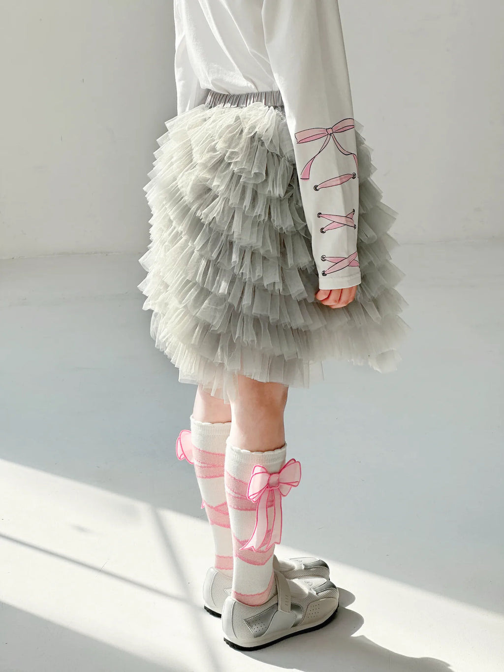 Poco Blush Swan Embroidered Tulle Skirt