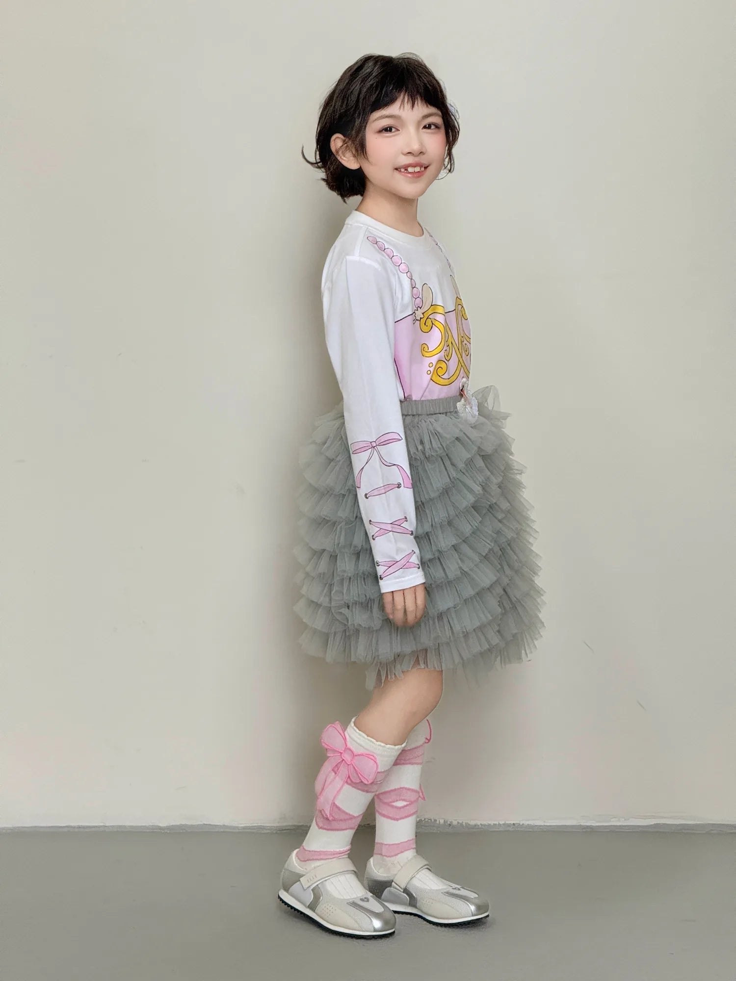 Poco Blush Swan Embroidered Tulle Skirt