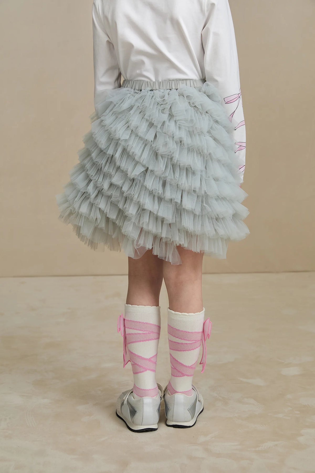 Poco Blush Swan Embroidered Tulle Skirt