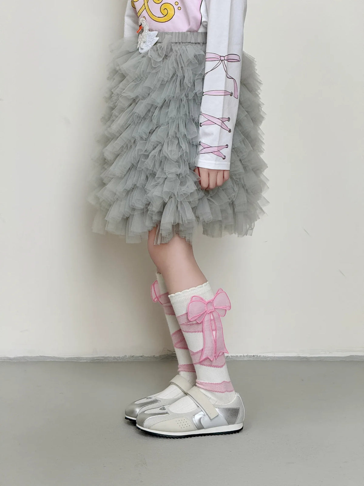 Poco Blush Swan Embroidered Tulle Skirt