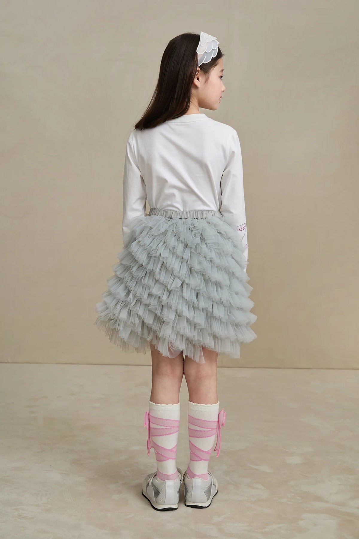 Poco Blush Swan Embroidered Tulle Skirt