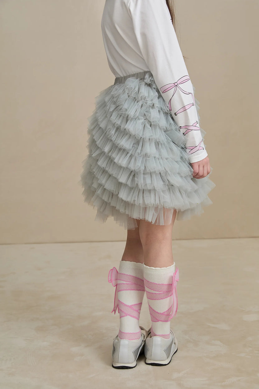 Poco Blush Swan Embroidered Tulle Skirt