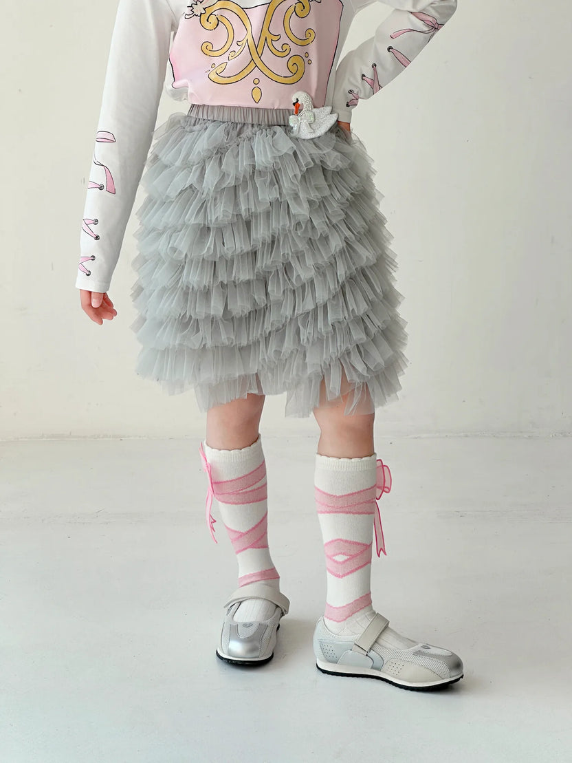 Swan Embroidered Tulle Skirt by Poco Blush, image 7