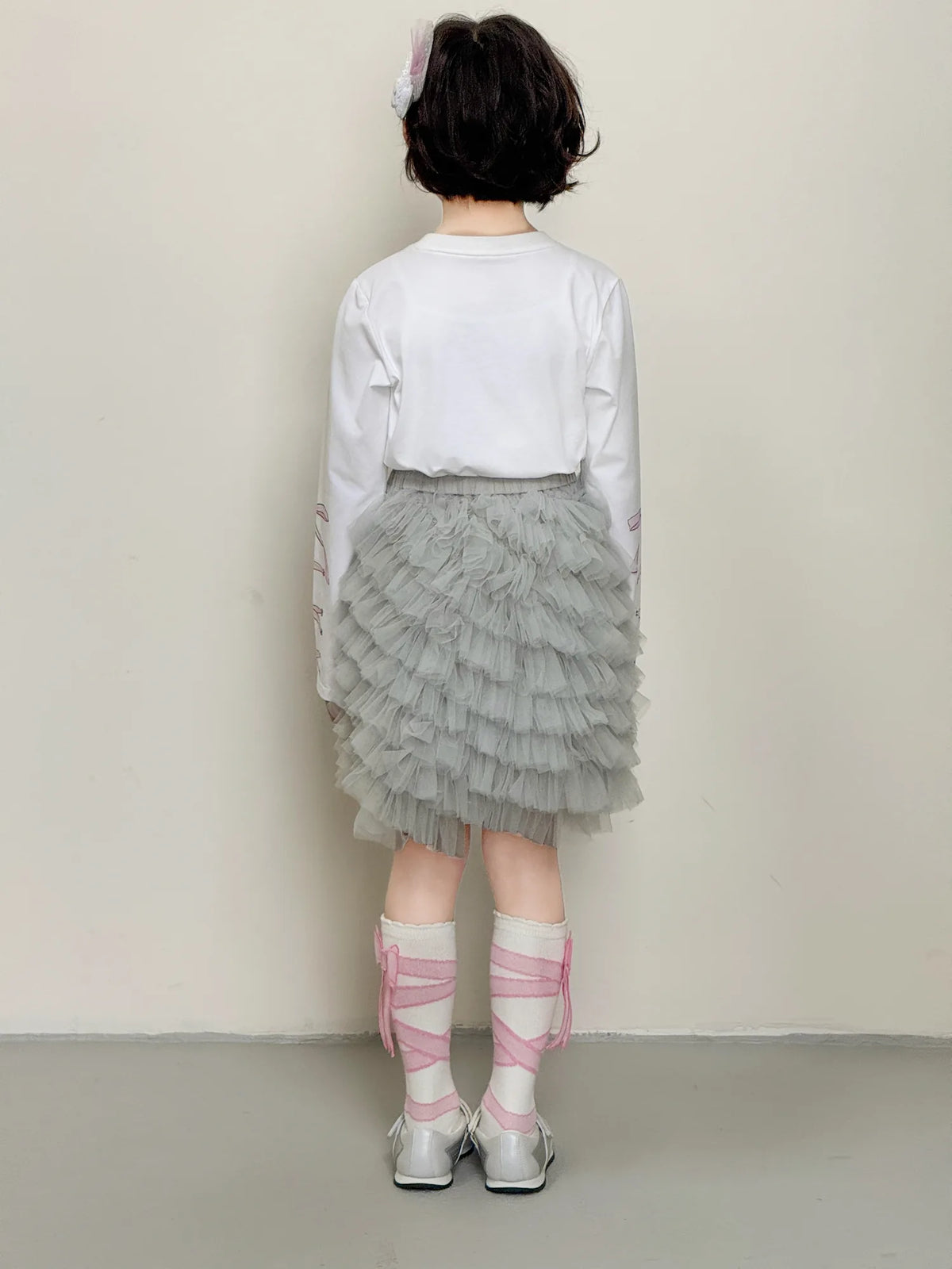 Poco Blush Swan Embroidered Tulle Skirt