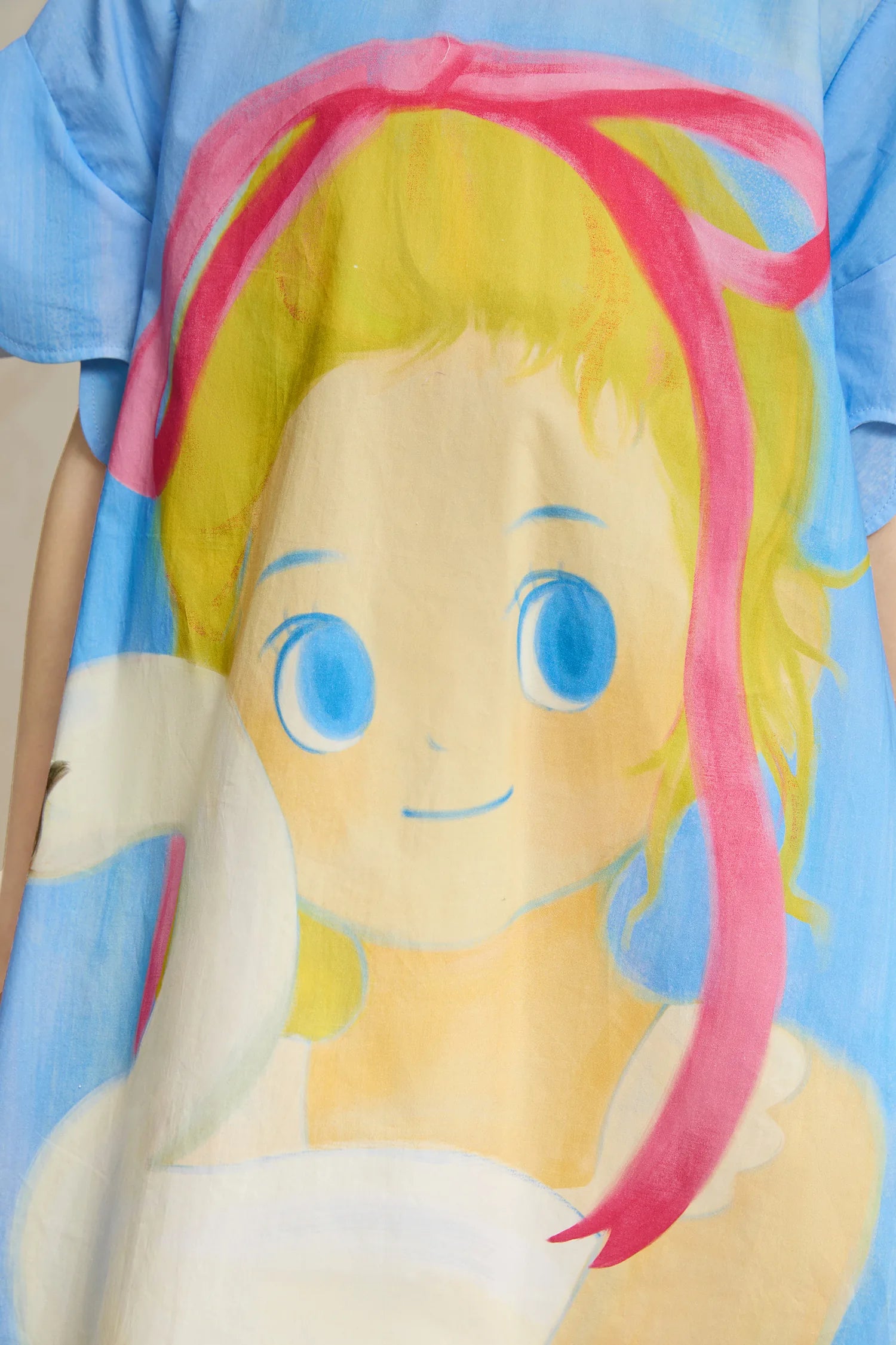 Poco Blush Swan Girl Ruffle Sleeve Dress