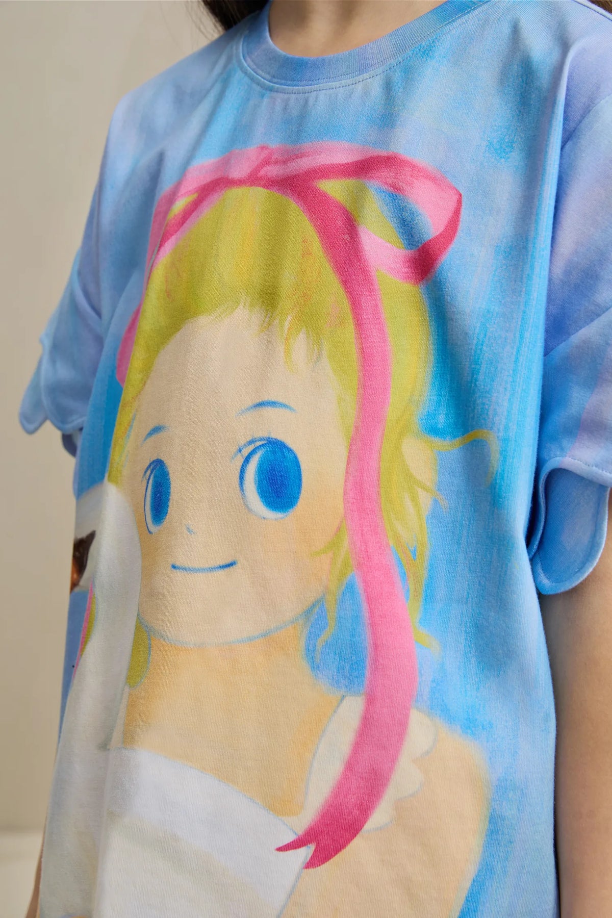 Poco Blush Swan Girl Ruffle Sleeve Tee