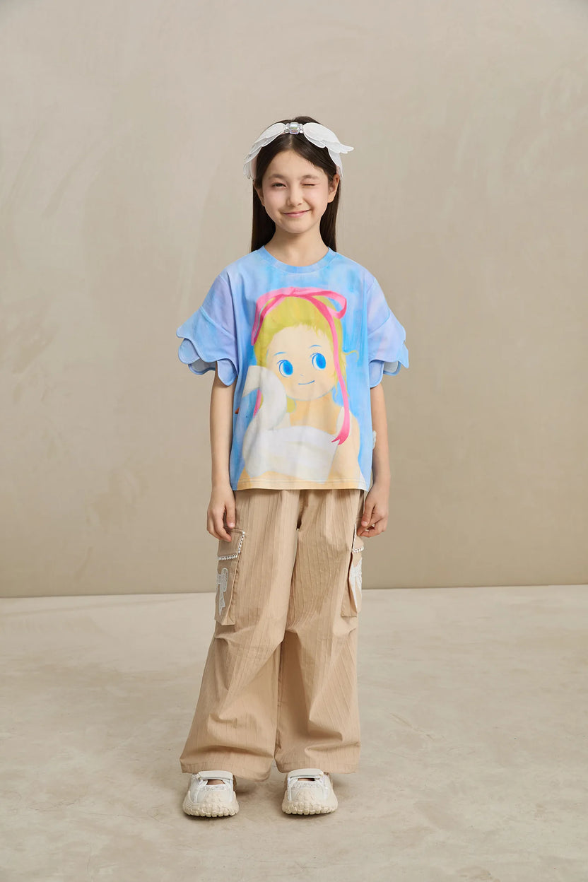 Swan Girl Ruffle Sleeve Tee by Poco Blush, image 7