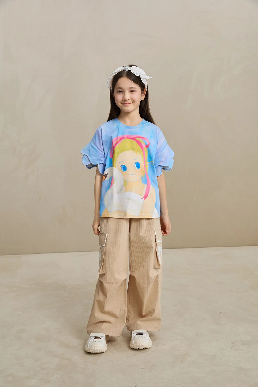Swan Girl Ruffle Sleeve Tee by Poco Blush, image 8