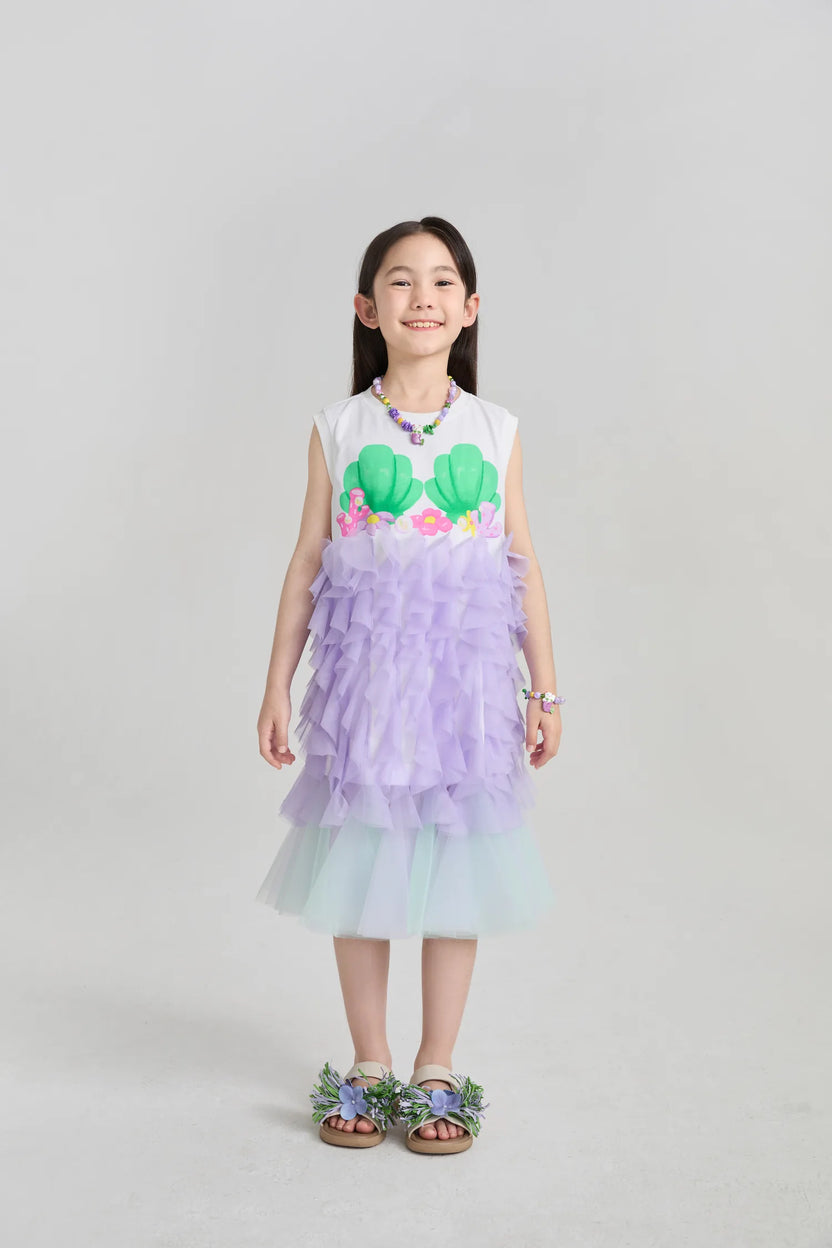 Seashell Mesh Mermaid Tee-Dress by Poco Blush, image 3