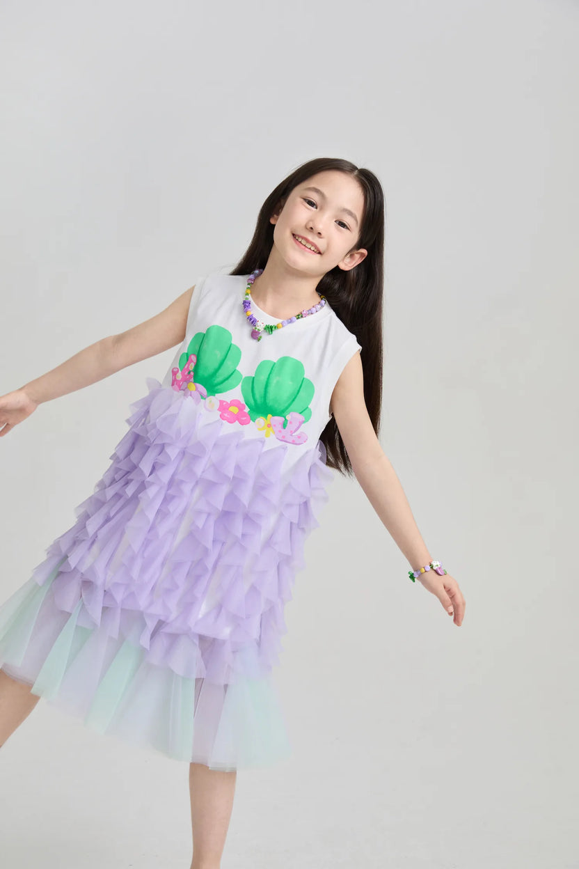 Seashell Mesh Mermaid Tee-Dress by Poco Blush, image 5