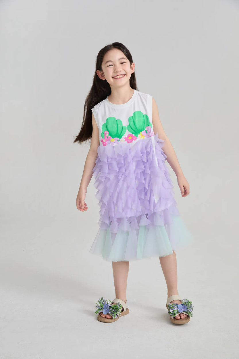 Seashell Mesh Mermaid Tee-Dress by Poco Blush, image 4