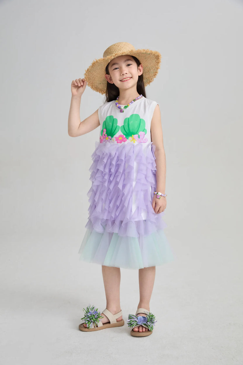 Seashell Mesh Mermaid Tee-Dress by Poco Blush, image 7