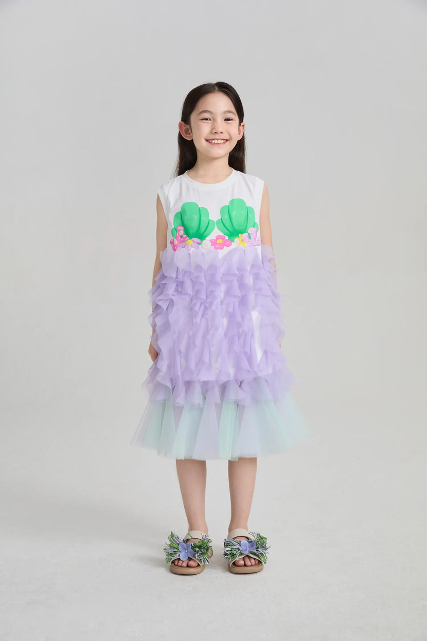Seashell Mesh Mermaid Tee-Dress by Poco Blush, image 6