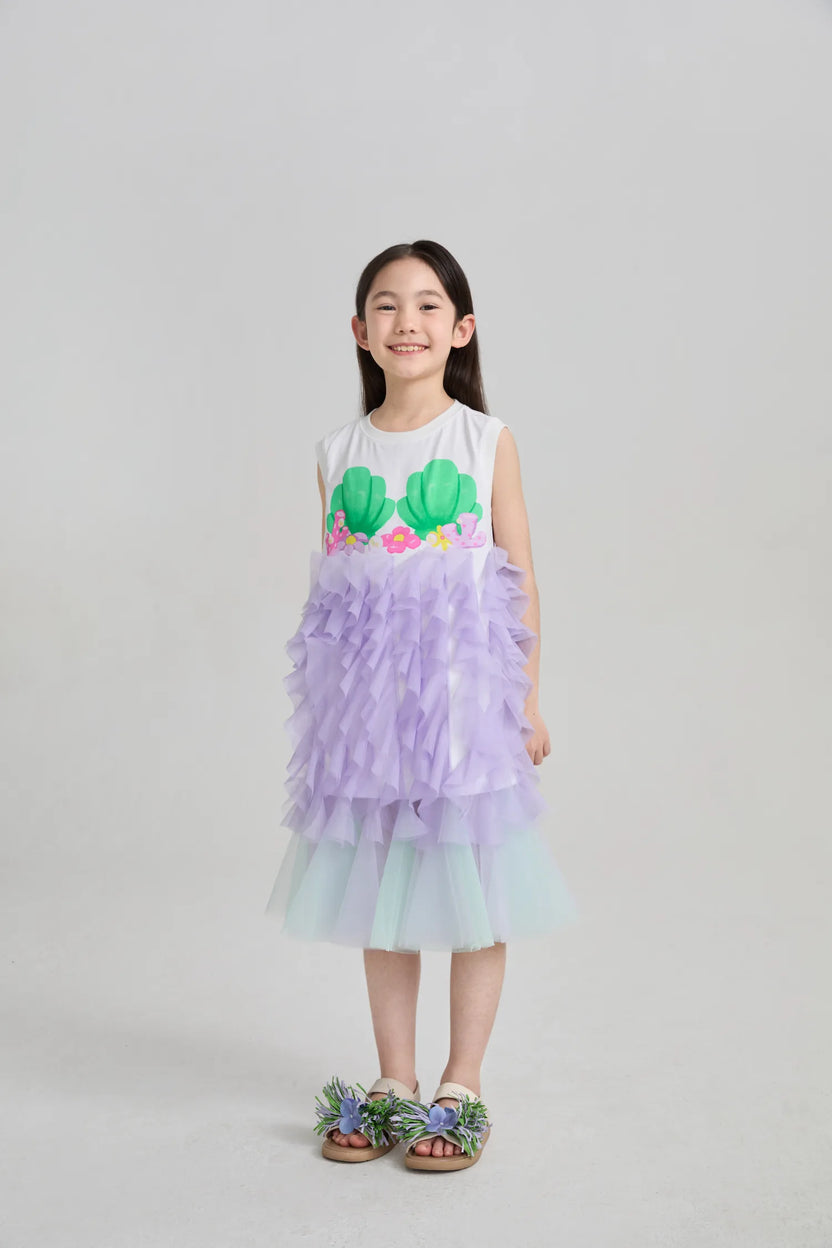 Seashell Mesh Mermaid Tee-Dress by Poco Blush, image 2