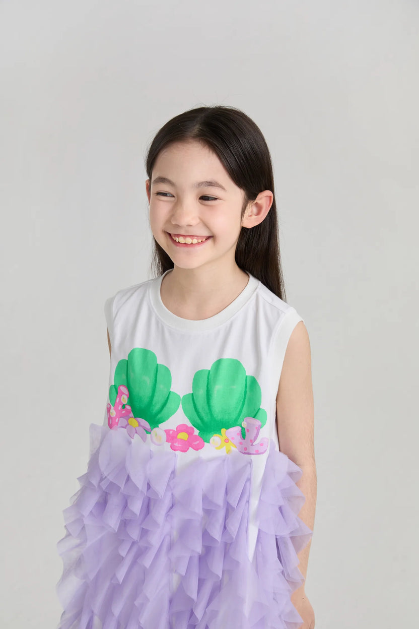 Seashell Mesh Mermaid Tee-Dress by Poco Blush, image 10
