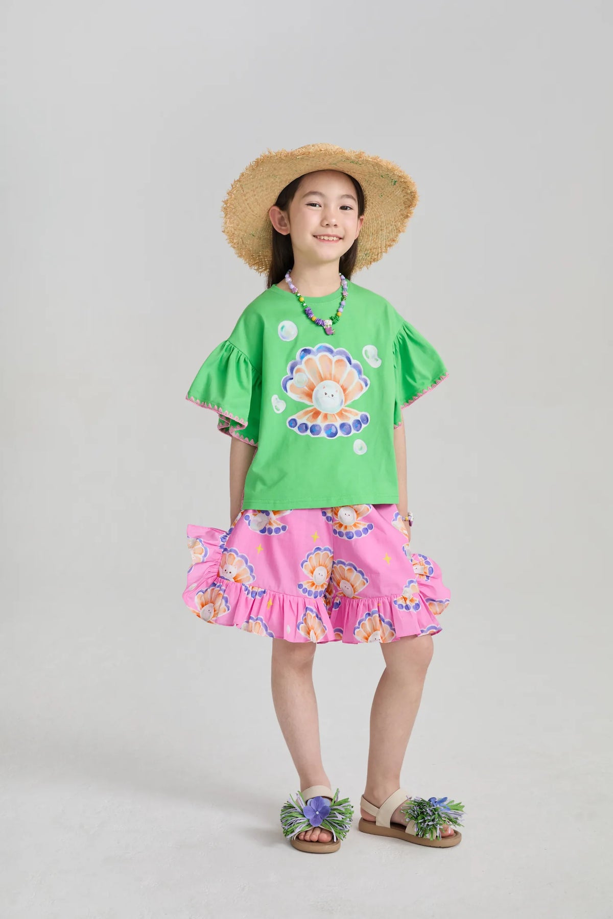 Poco Blush Mermaid Pearl Cat Shorts