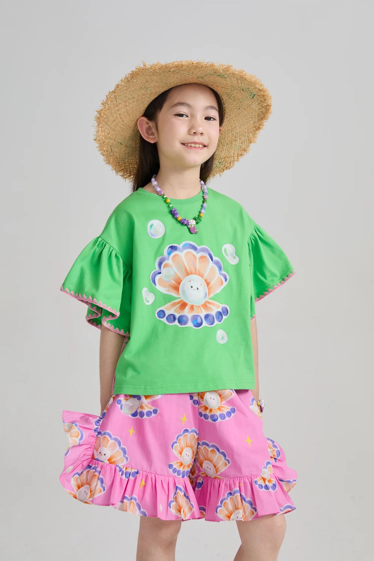 Poco Blush Mermaid Pearl Cat Shorts