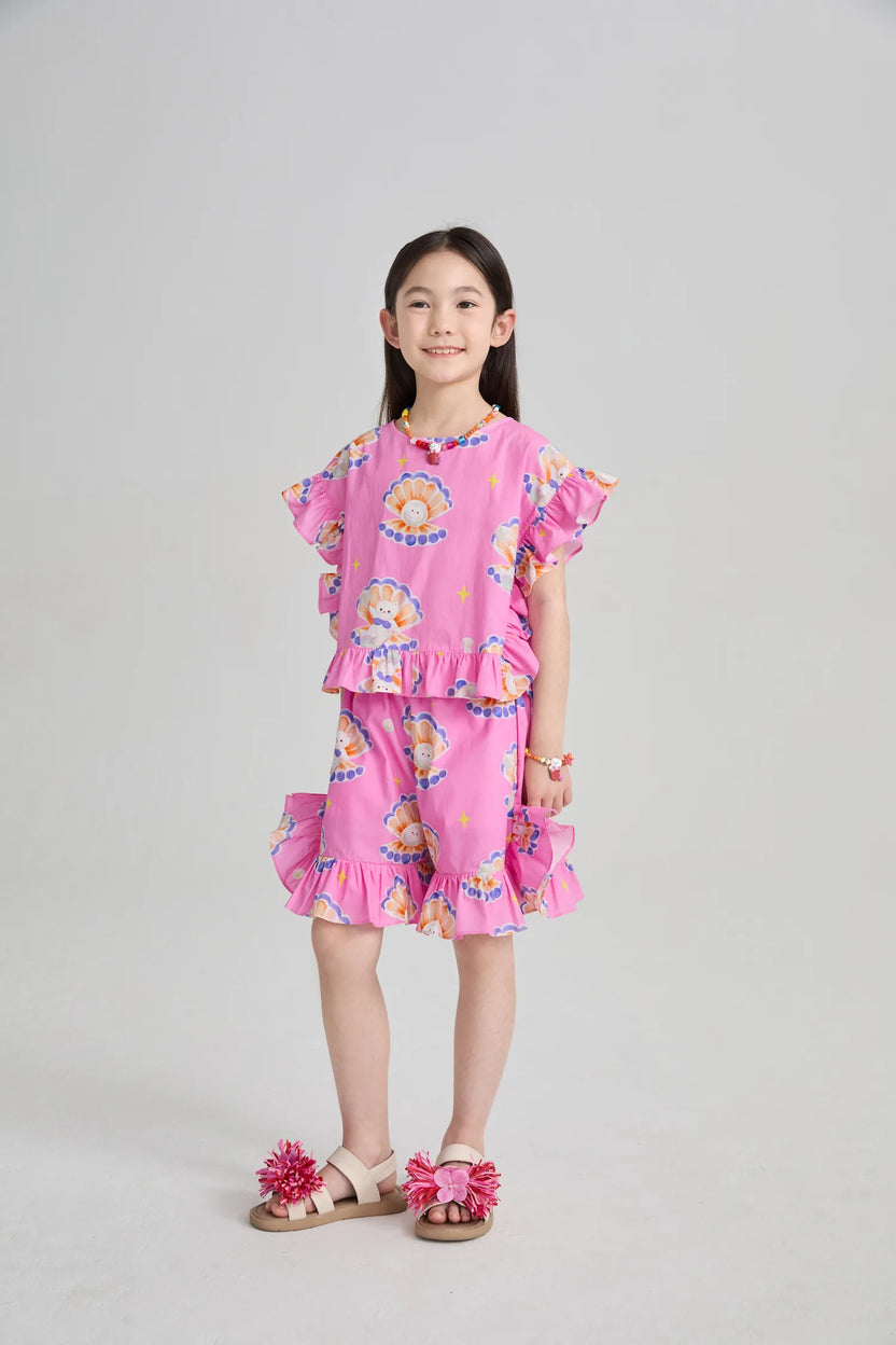 Pearl Cat Cotton Ruffle Top by Poco Blush, image 17
