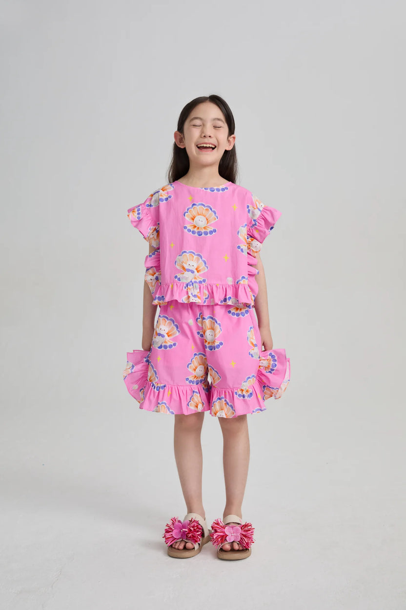 Pearl Cat Cotton Ruffle Top by Poco Blush, image 2