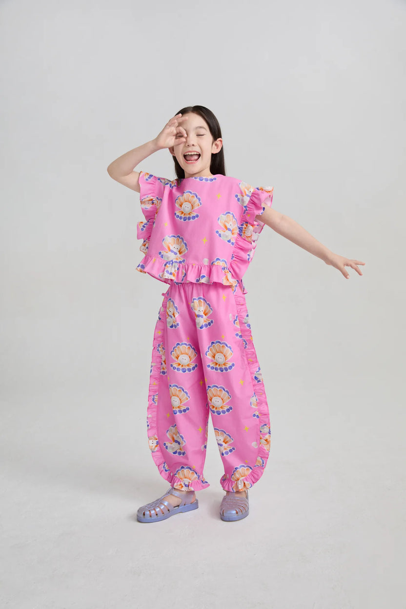 Pearl Cat Cotton Ruffle Top by Poco Blush, image 7