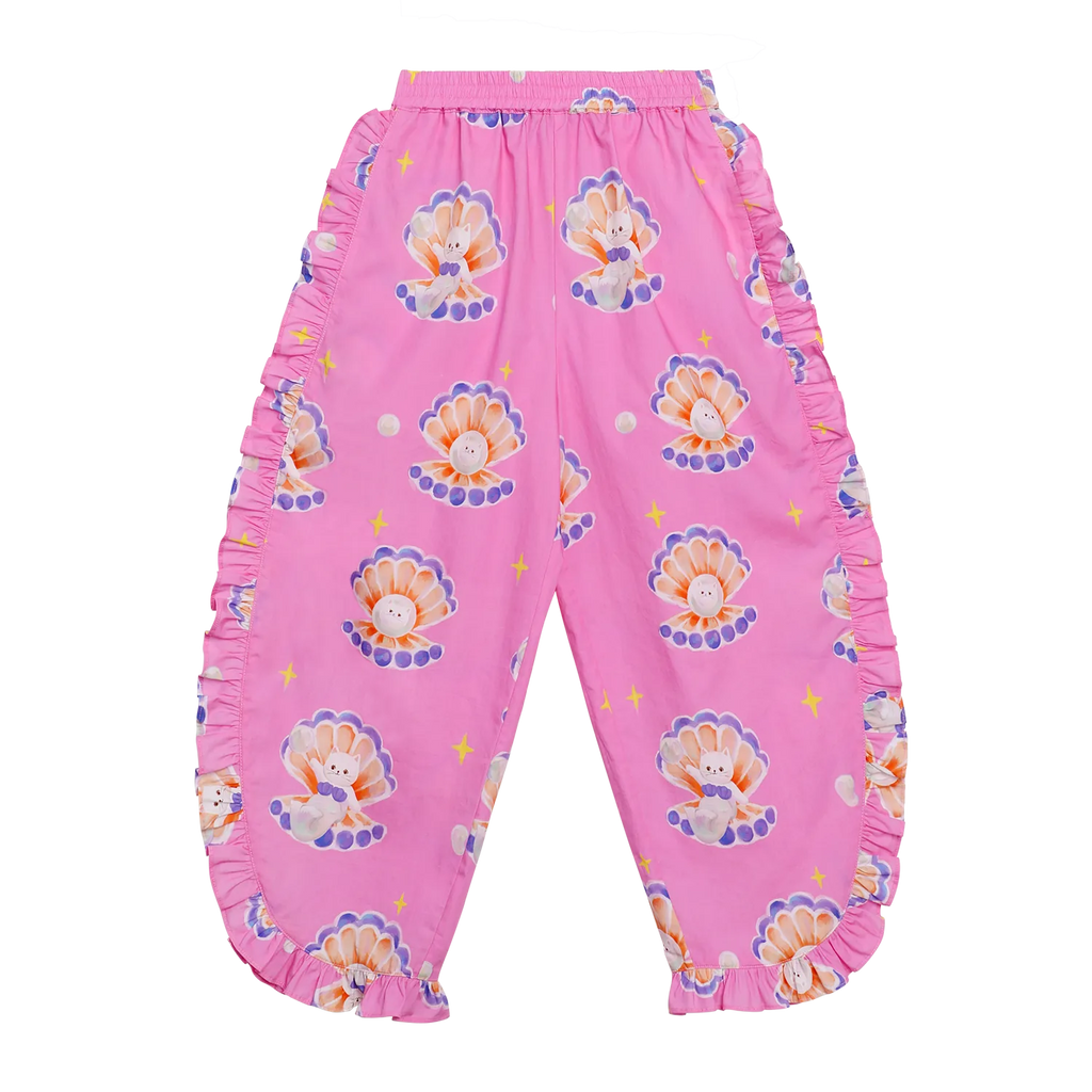 Poco Blush Pearl Cat Shell Print Pants