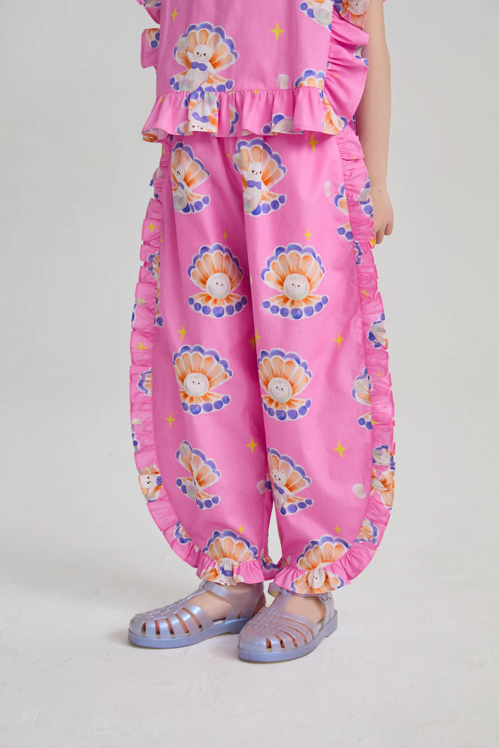 Poco Blush Pearl Cat Shell Print Pants