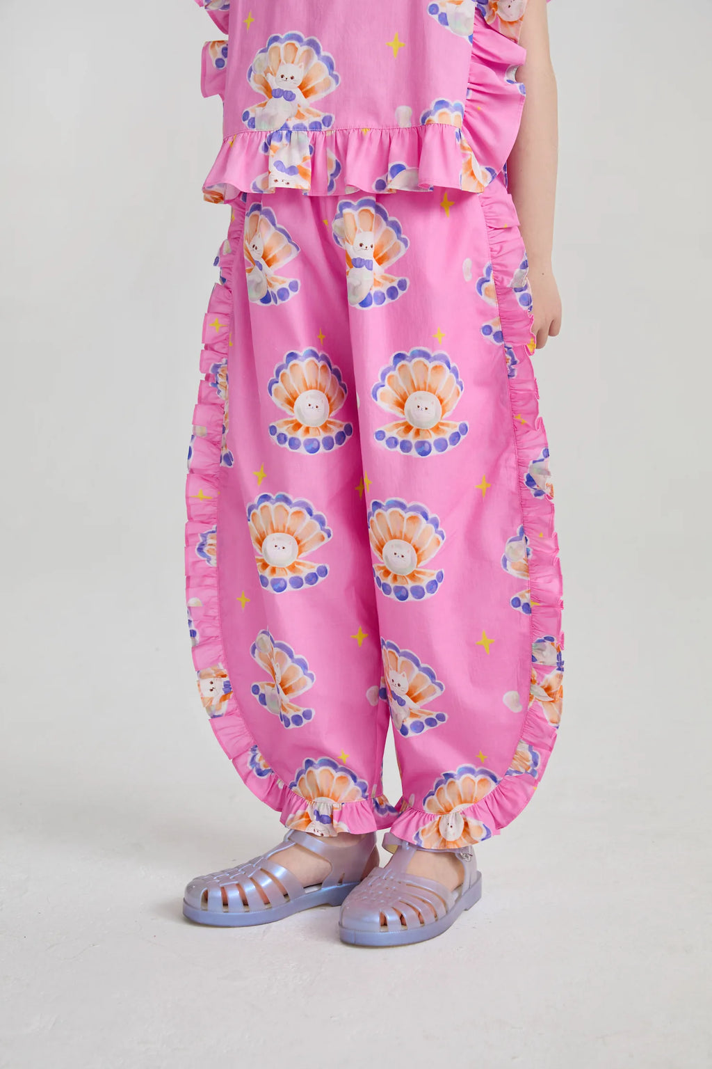 Poco Blush Pearl Cat Shell Print Pants