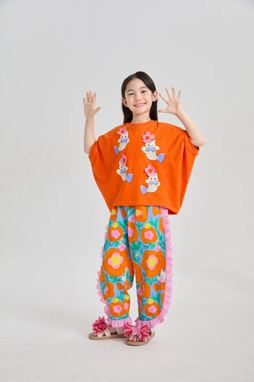 Shell-Wave Side-Ruffle Pants by Poco Blush, image 7