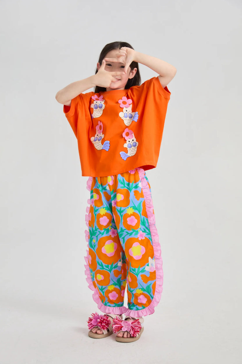 Shell-Wave Side-Ruffle Pants by Poco Blush, image 6