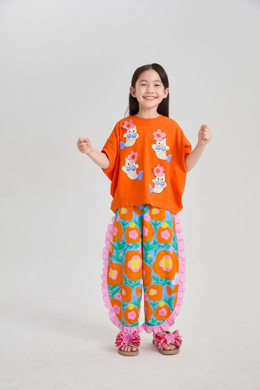 Shell-Wave Side-Ruffle Pants by Poco Blush, image 4