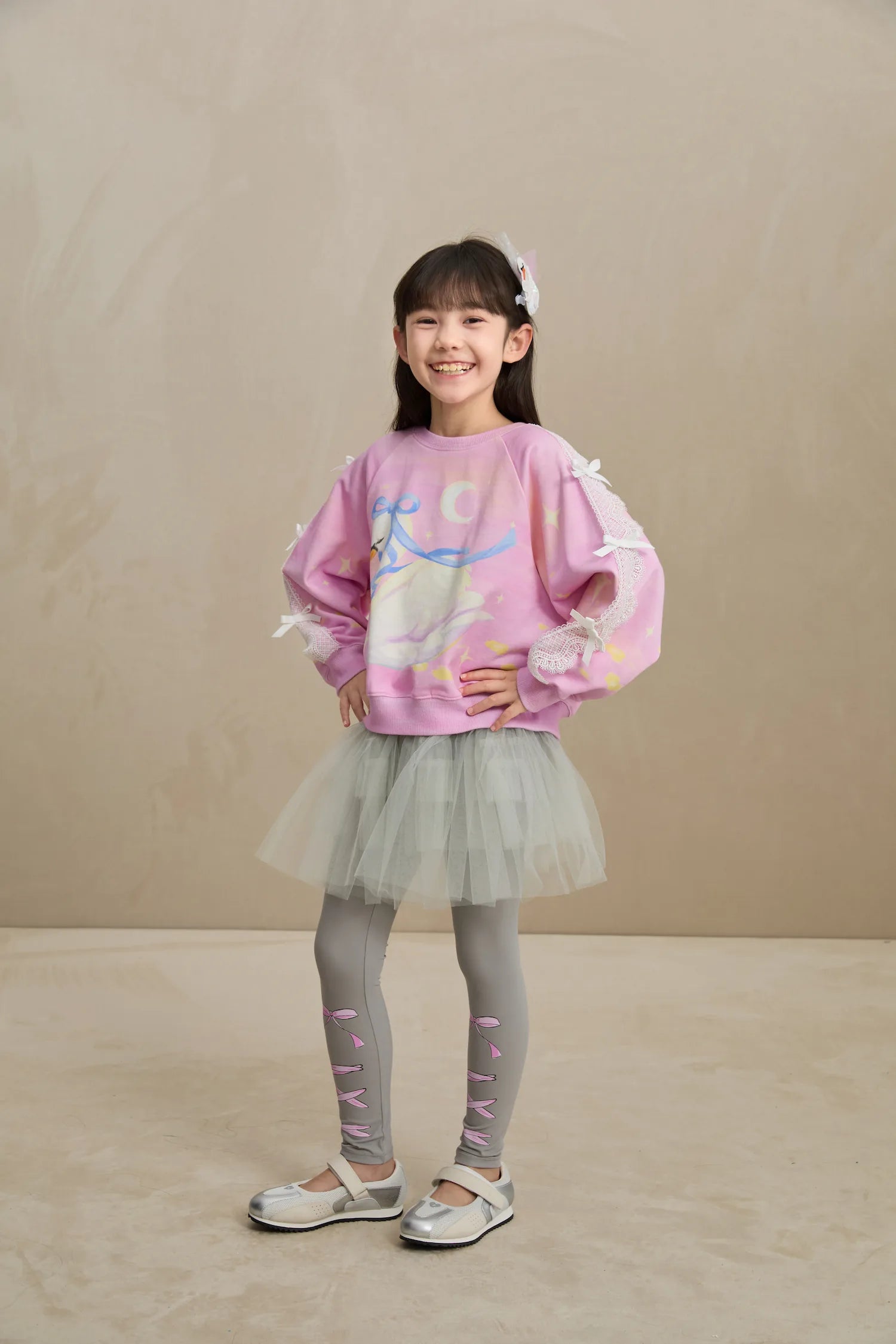 Poco Blush Swan Lace Dream Sweatshirt