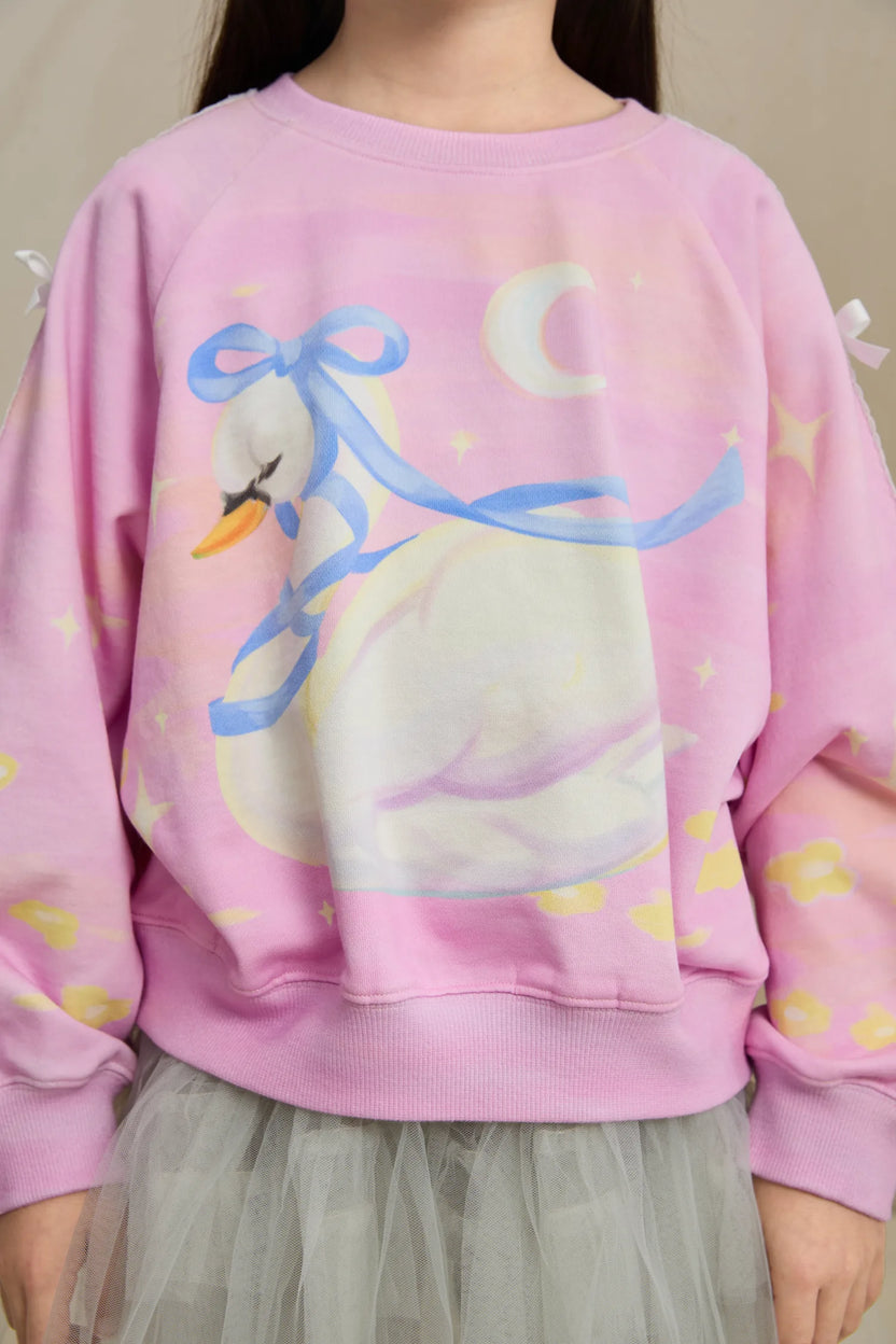 Swan Lace Dream Sweatshirt by Poco Blush, image 11