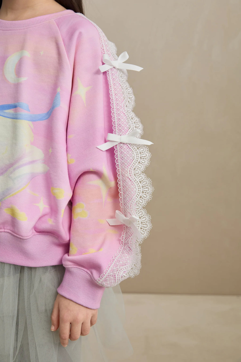 Poco Blush Swan Lace Dream Sweatshirt