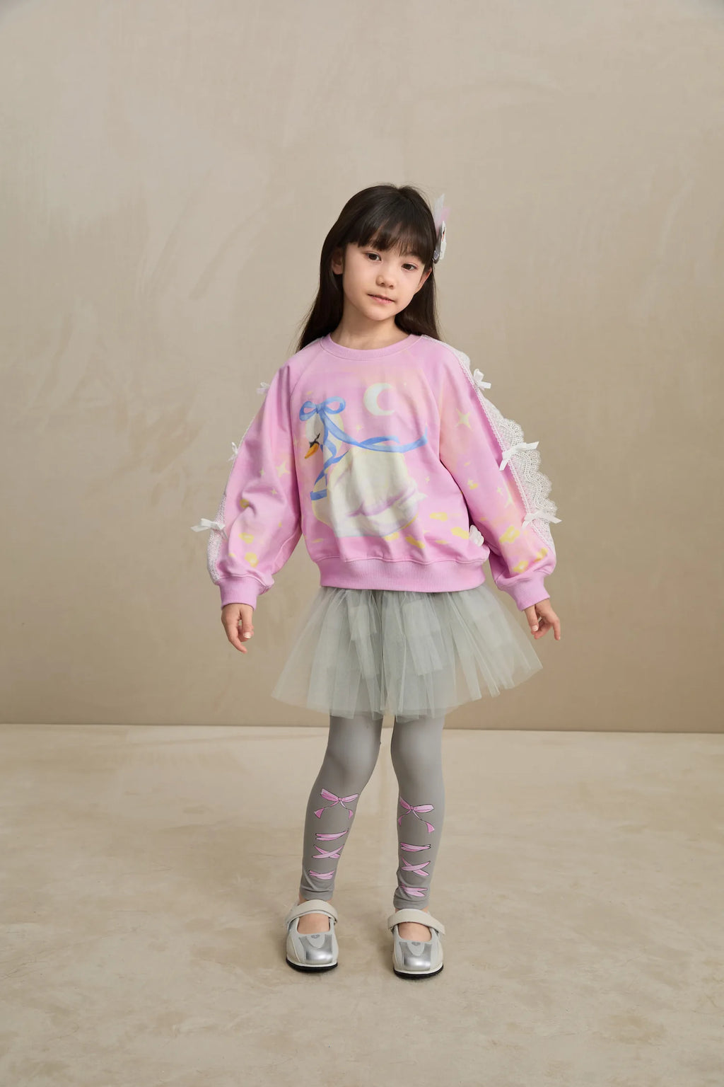 Poco Blush Swan Lace Dream Sweatshirt
