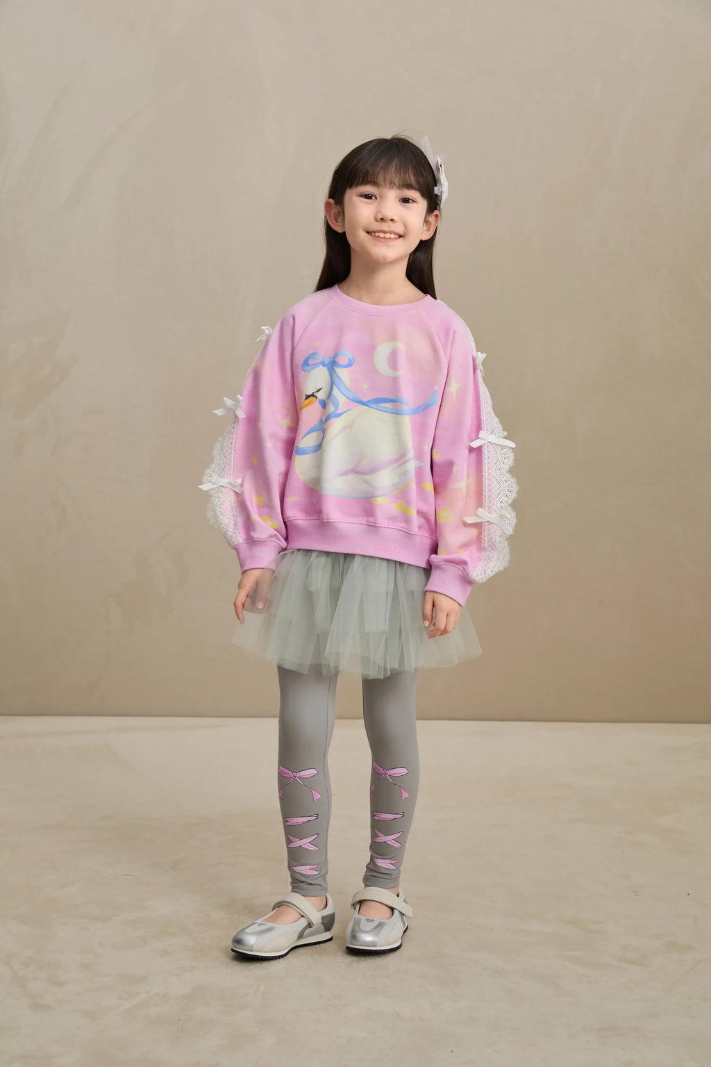 Poco Blush Swan Lace Dream Sweatshirt
