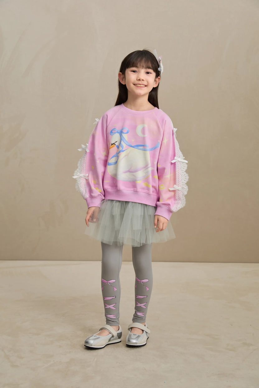 Swan Lace Dream Sweatshirt by Poco Blush, image 2