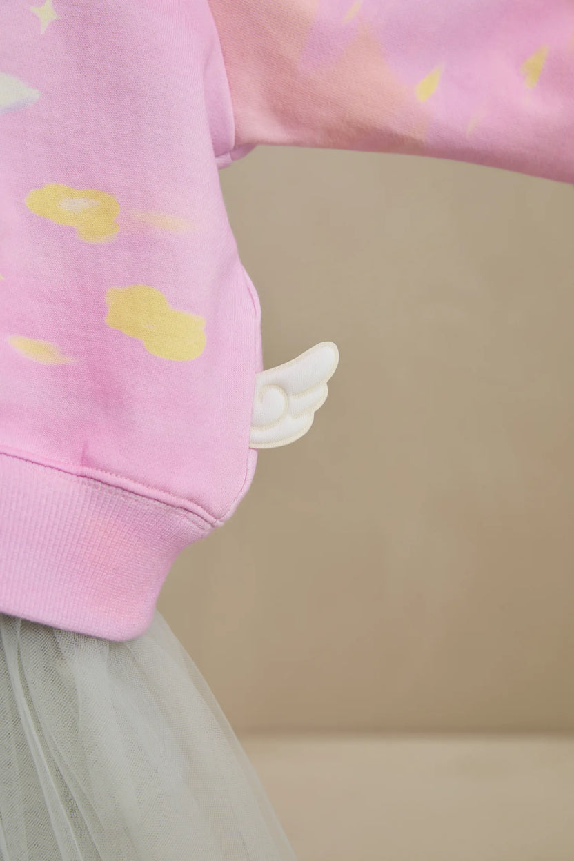 Poco Blush Swan Lace Dream Sweatshirt