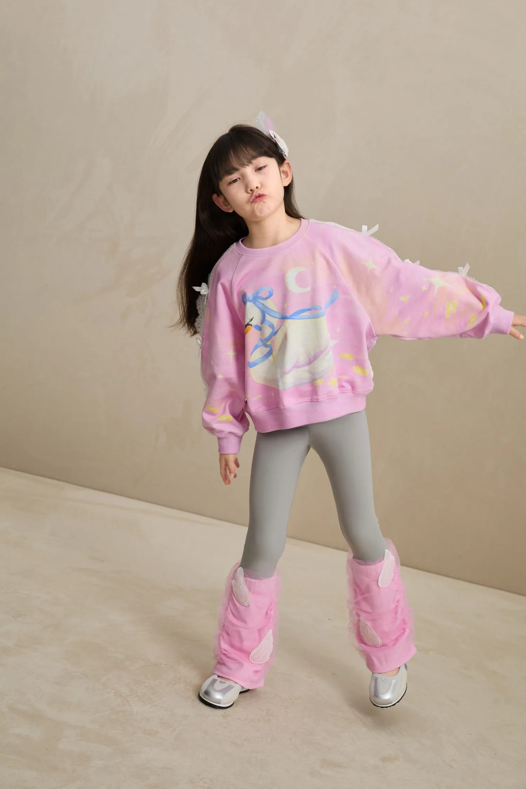 Poco Blush Swan Lace Dream Sweatshirt