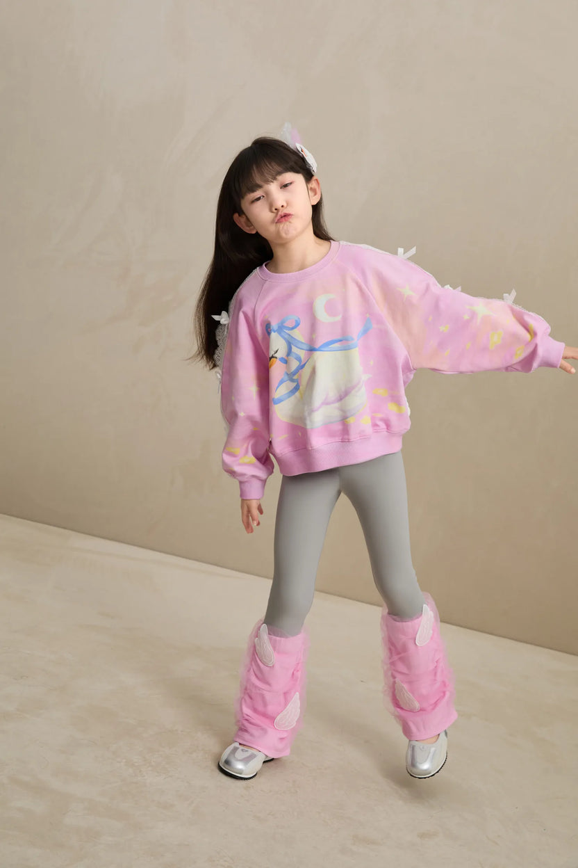 Poco Blush Swan Lace Dream Sweatshirt