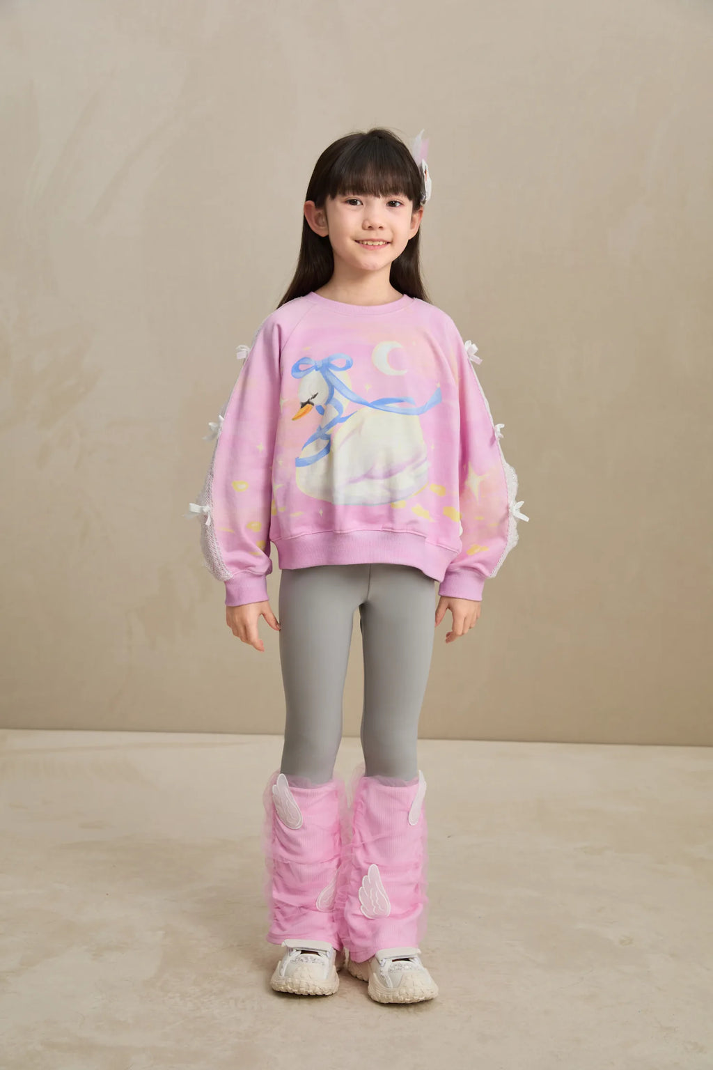 Poco Blush Swan Lace Dream Sweatshirt