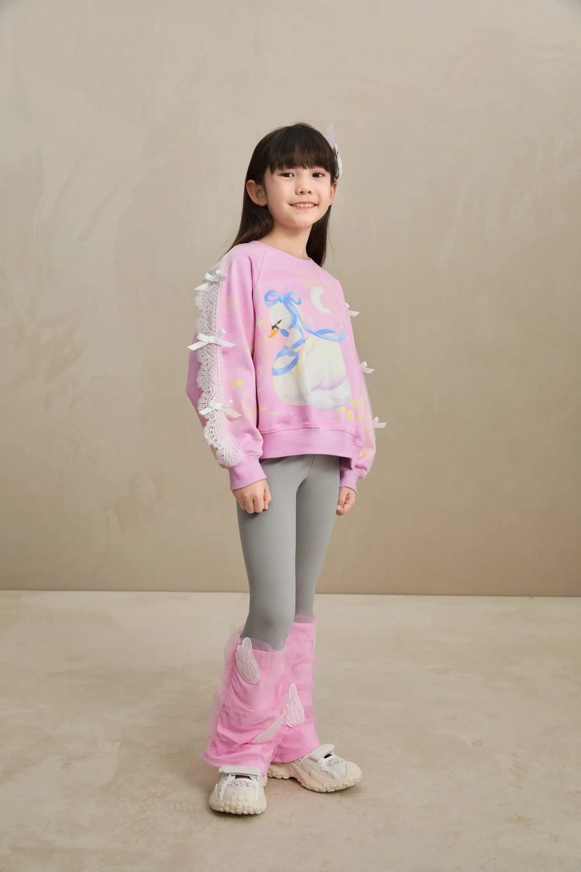 Poco Blush Swan Lace Dream Sweatshirt