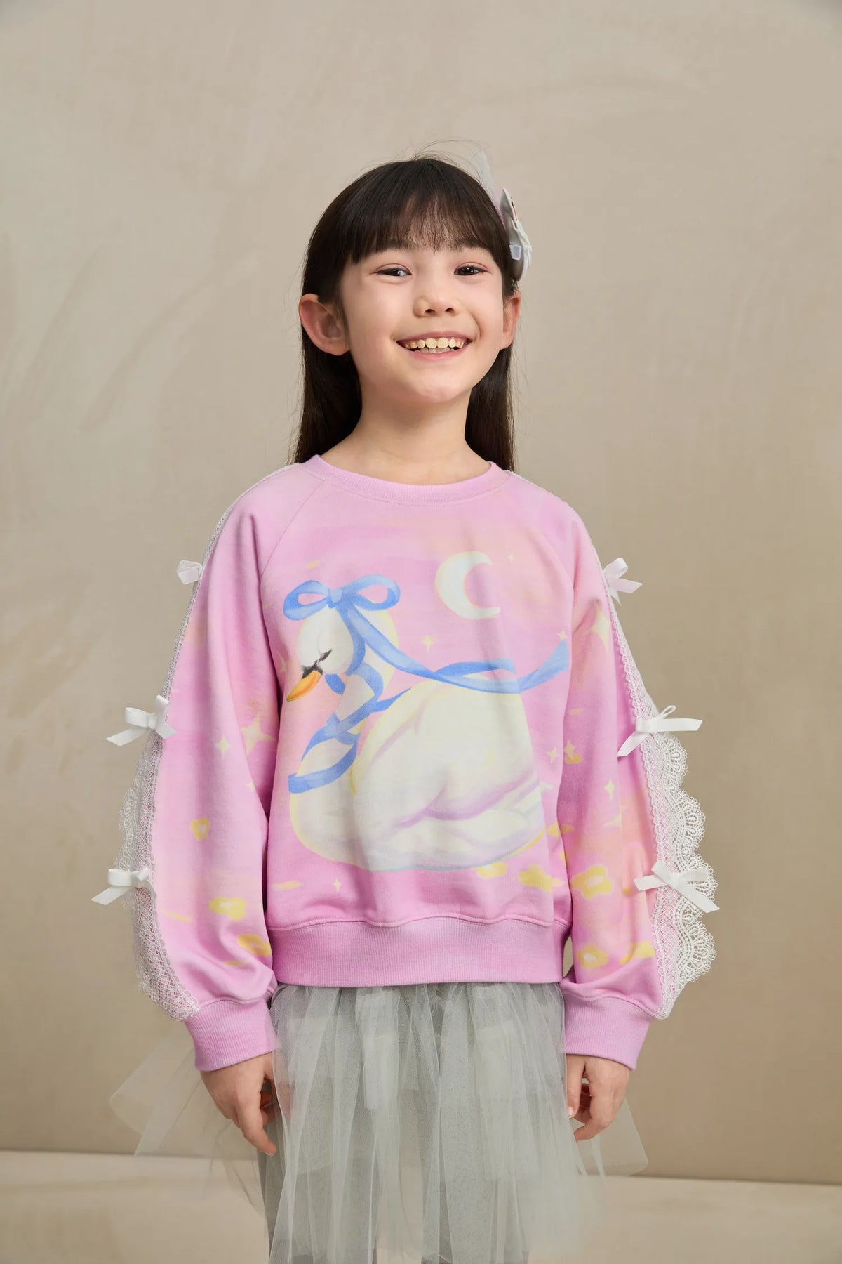 Swan Lace Dream Sweatshirt by Poco Blush, image 5