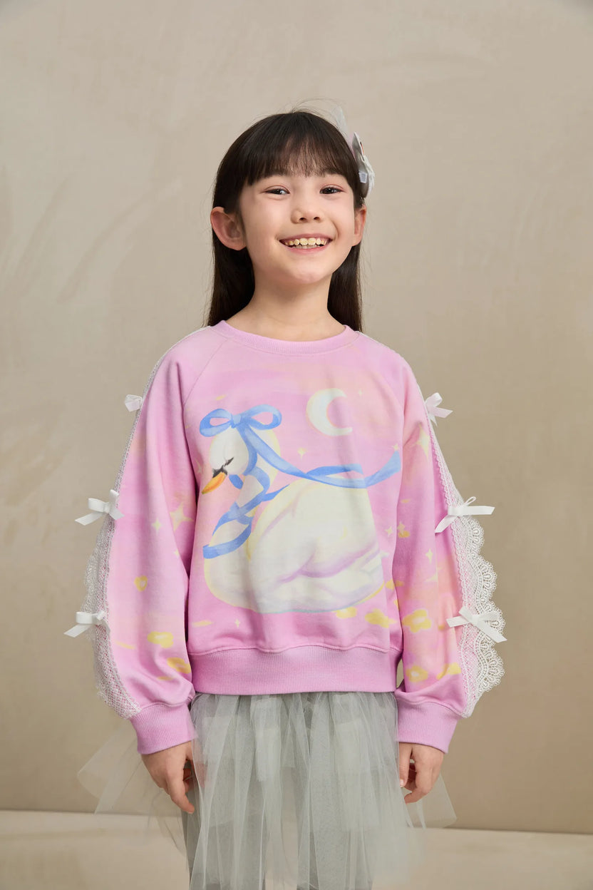 Swan Lace Dream Sweatshirt by Poco Blush, image 5
