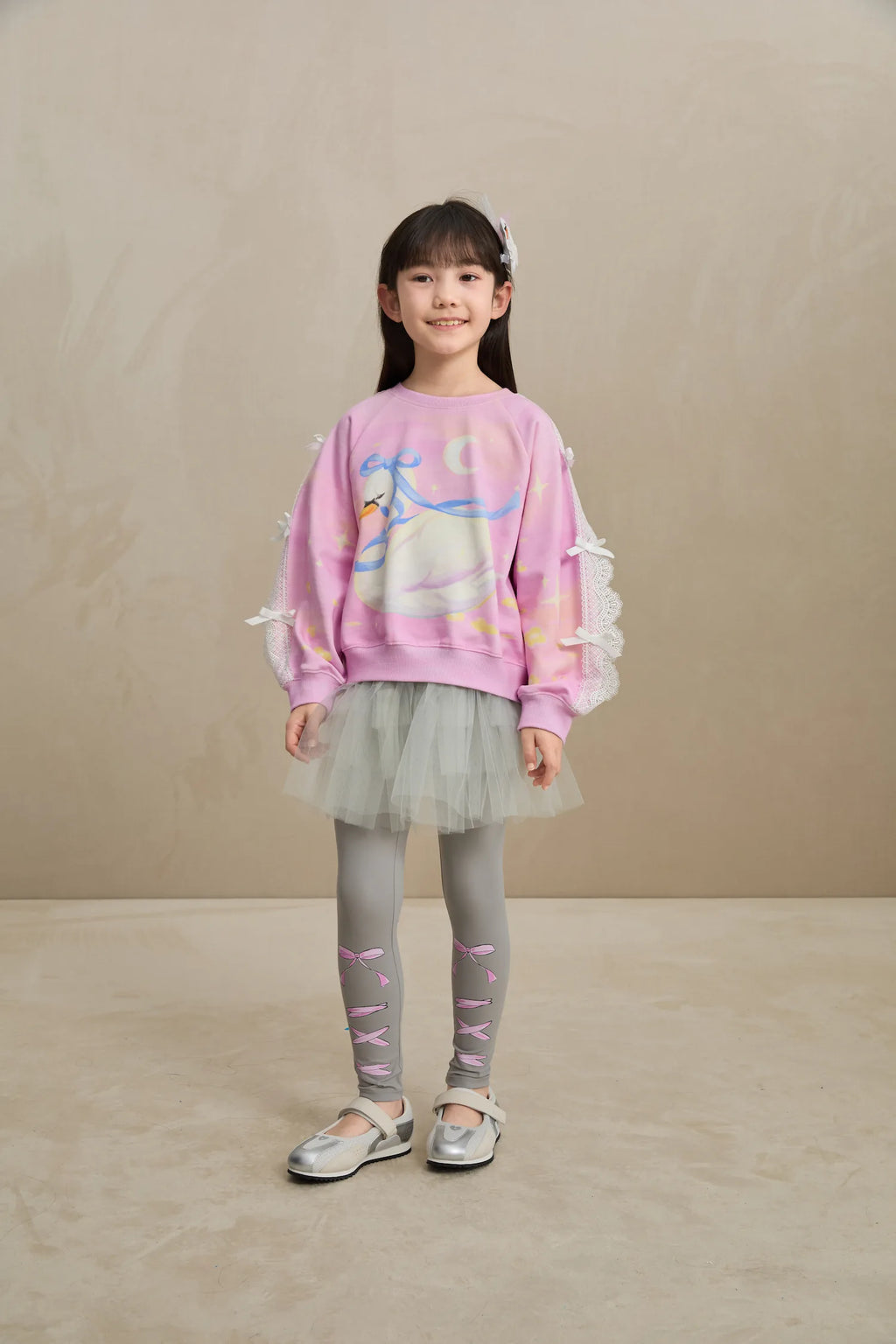 Poco Blush Swan Lace Dream Sweatshirt